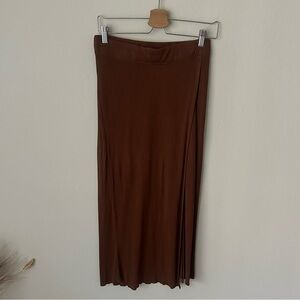 7 For All Mankind Ribbed Midi Skirt with a slit Brown M
